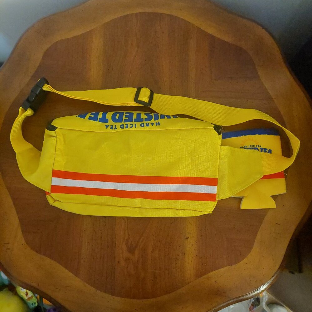 Twisted Tea Hard Iced Tea Yellow Fanny Pack With Koozie Eagle Red White and Blue - Picture 5 of 7